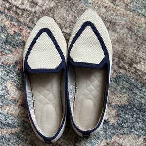 Birdies Beige and Black Women's Loafers. Size 5.5